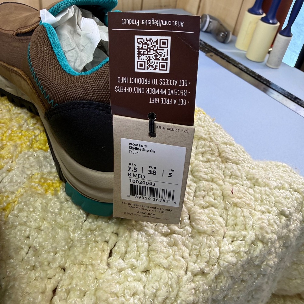 Ariat Skyline Slip-On Womens 7.5 Taupe Leather Hiking Walking Shoes 10020042 NEW - Picture 5 of 16